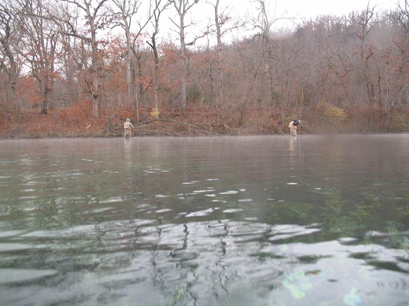 Bennett Springs 063.JPG - Two fisherman having a day of it.  I did see their lines earlier, didn't play with them though.